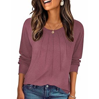 Zeagoo Women's Long Sleeve Crewneck Tunic Tops Casual Business Dressy Sweatshirts