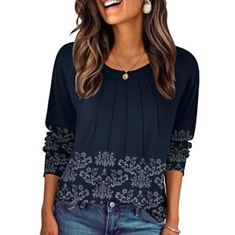 Zeagoo Women's Long Sleeve Crewneck Tunic Tops Casual Business Dressy Sweatshirts