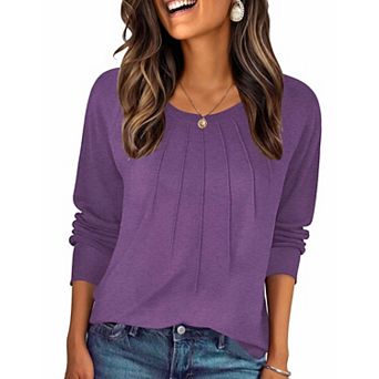 Zeagoo Women's Long Sleeve Crewneck Tunic Tops Casual Business Dressy Sweatshirts