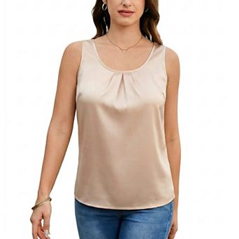 Zeagoo Women's Sleeveless Crew Neck Camisole Tank Top Casual Dressy Blouse