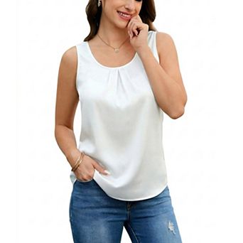 Zeagoo Women's Sleeveless Crew Neck Camisole Tank Top Casual Dressy Blouse