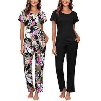 Ekouaer Pajamas for Women Set 2 pc Comfy Loungewear Lightweight Pjs Sleepwear