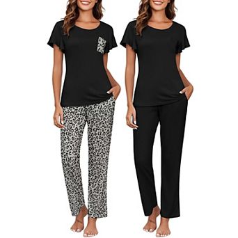 Ekouaer Pajamas for Women Set 2 pc Comfy Loungewear Lightweight Pjs Sleepwear