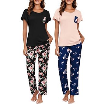 Ekouaer Pajamas for Women Set 2 pc Comfy Loungewear Lightweight Pjs Sleepwear