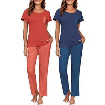 Ekouaer Pajamas for Women Set 2 pc Comfy Loungewear Lightweight Pjs Sleepwear