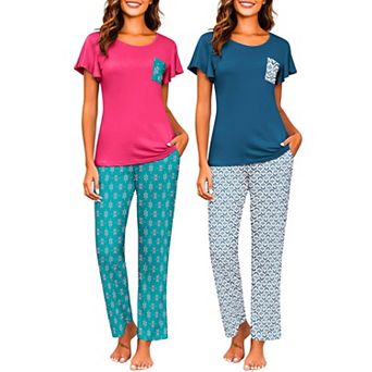 Ekouaer Pajamas for Women Set 2 pc Comfy Loungewear Lightweight Pjs Sleepwear