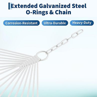 Extra Large Outdoor Hammock Classic Deep and Light Blue Stripe Durable Comfortable Hanging Bed