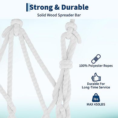 Extra Large Outdoor Hammock Classic Deep and Light Blue Stripe Durable Comfortable Hanging Bed