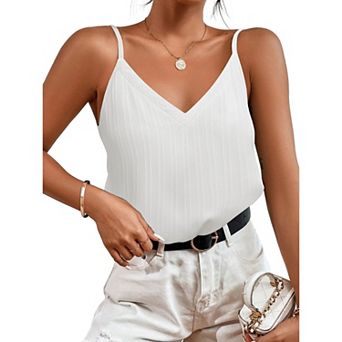 Zeagoo Women's V Neck Flowy Sleeveless Tank Tops Loose Fit Soft Textured Dressy Summer Blouses
