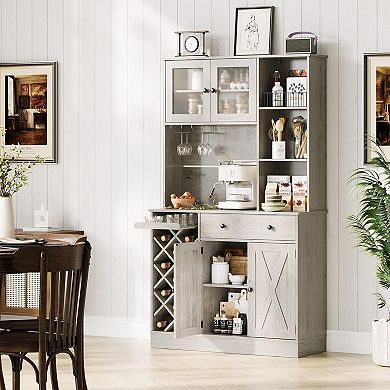 71-Inch Kitchen Hutch Cabinet with Storage