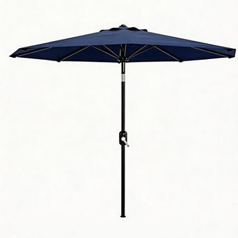 Patio Umbrella, Table Umbrella with Crank, 8 Sturdy Ribs, UV Protection, for Garden, Pool