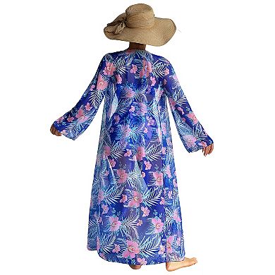 Mesh Open Front Cover Up Beach Dress with Ruched Side Bikini Set