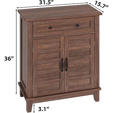 Farmhouse Sideboard Cabinet 3 Tier Adjustable Storage Buffet with 7 Gears