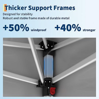 10x20FT Pop Up Canopy with 4 Sidewalls Beach Ten with One Push Setup Outdoor Instant Canopy Tent