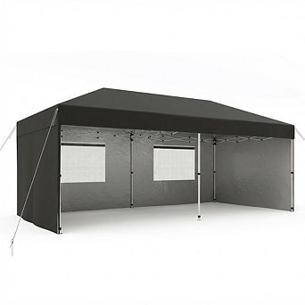 10x20FT Pop Up Canopy with 4 Sidewalls Beach Ten with One Push Setup Outdoor Instant Canopy Tent