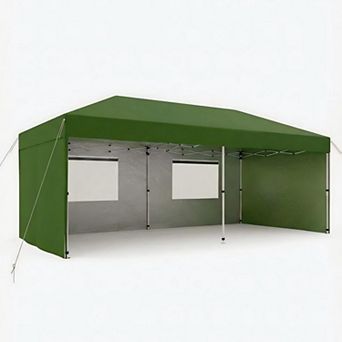 10x20FT Pop Up Canopy with 4 Sidewalls Beach Ten with One Push Setup Outdoor Instant Canopy Tent