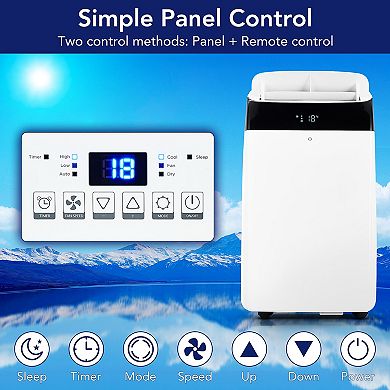 14000BTU Portable Air Conditioner, 3-in-1 AC Unit, Cooling,Dehumidifier &Fan, Ultra-Quiet, 24H Timer