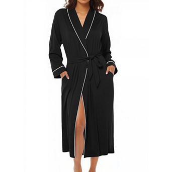 Ekouaer Kimono Robes for Women Long Lightweight Knit Bathrobe Shawl Soft Sleepwear Casual Ladies