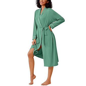 Ekouaer Kimono Robes for Women Long Lightweight Knit Bathrobe Shawl Soft Sleepwear Casual Ladies