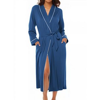 Ekouaer Kimono Robes for Women Long Lightweight Knit Bathrobe Shawl Soft Sleepwear Casual Ladies