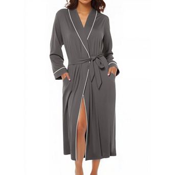 Ekouaer Kimono Robes for Women Long Lightweight Knit Bathrobe Shawl Soft Sleepwear Casual Ladies