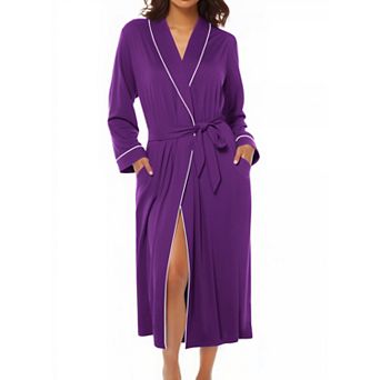 Ekouaer Kimono Robes for Women Long Lightweight Knit Bathrobe Shawl Soft Sleepwear Casual Ladies