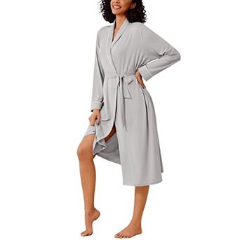 Ekouaer Kimono Robes for Women Long Lightweight Knit Bathrobe Shawl Soft Sleepwear Casual Ladies