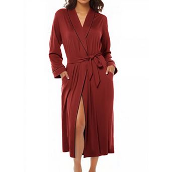 Ekouaer Kimono Robes for Women Long Lightweight Knit Bathrobe Shawl Soft Sleepwear Casual Ladies