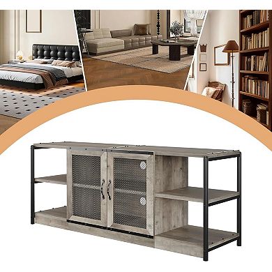 63" Farmhouse TV Stand - Storage Cabinet