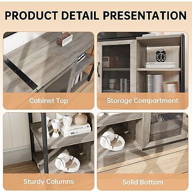 63" Farmhouse TV Stand - Storage Cabinet