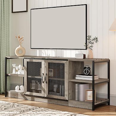 63" Farmhouse TV Stand - Storage Cabinet