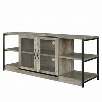 63" Farmhouse TV Stand - Storage Cabinet