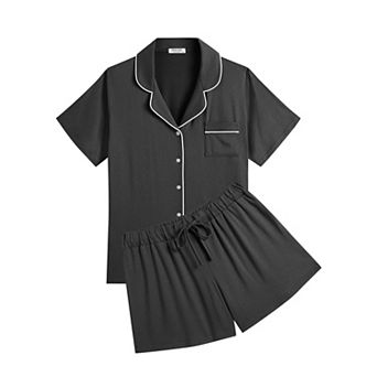 Ekouaer Womens Pajamas Set Soft Classic Notch Collar Bride Pjs Comfy Short Sleeve Loungewear