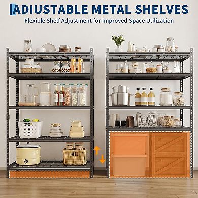 2 PCS 72 in-H Heavy Duty 5-Tier Metal Shelving Unit