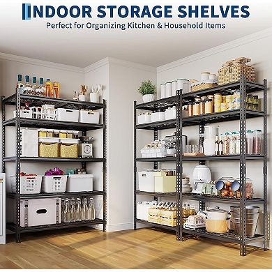 2 PCS 72 in-H Heavy Duty 5-Tier Metal Shelving Unit
