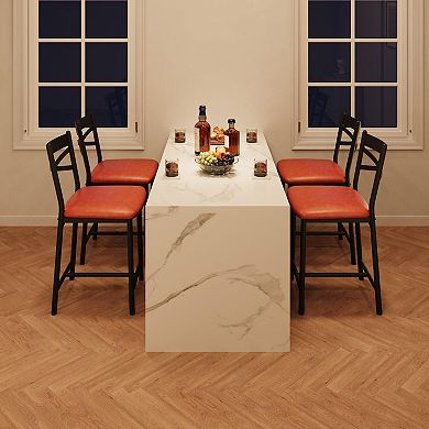 Bar Stools Set of 2, Counter Height Bar Chairs with Back and Thick Cushion, for Kitchen Island