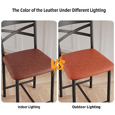 Bar Stools Set of 2, Counter Height Bar Chairs with Back and Thick Cushion, for Kitchen Island