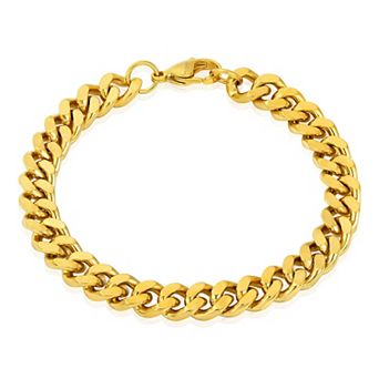 Invicta Jewelry Men's Curb Chain Steel Bracelet (8.5mm)