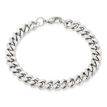 Invicta Jewelry Men's Curb Chain Steel Bracelet (8.5mm)