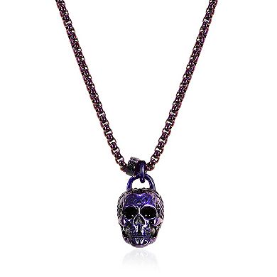 Crucible Men's Large Skull Steel Necklace