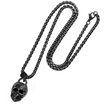 Crucible Men's Large Skull Steel Necklace