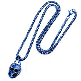 Crucible Men's Large Skull Steel Necklace
