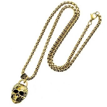 Crucible Men's Large Skull Steel Necklace