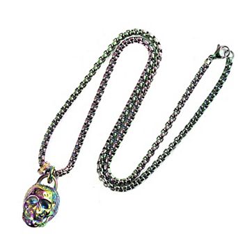 Crucible Men's Large Skull Steel Necklace