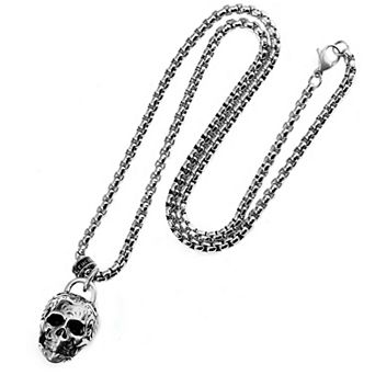Crucible Men's Large Skull Steel Necklace