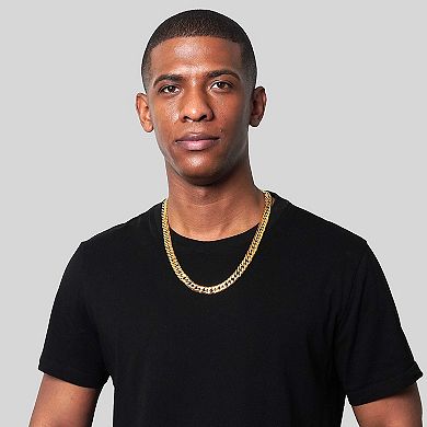 Invicta Jewelry Men's Double Curb Steel Chain Necklace