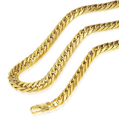 Invicta Jewelry Men's Double Curb Steel Chain Necklace