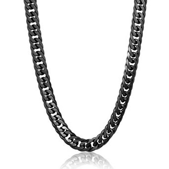 Invicta Jewelry Men's Double Curb Steel Chain Necklace