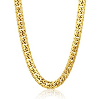 Invicta Jewelry Men's Double Curb Steel Chain Necklace