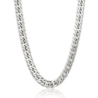 Invicta Jewelry Men's Double Curb Steel Chain Necklace